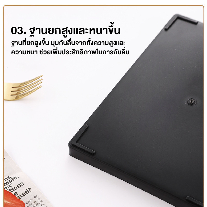 BAKEVille พร้อมส่ง ถาดเสริฟญี่ปุ่น ถาดพลาสติกลายไม้ สีดำ กันลื่น ไม่เสียรูป ถาดวางแก้วน้ำ ถาดชา ถาดเก็บของใช้อเนกประสงค์ - รูปที่ 4