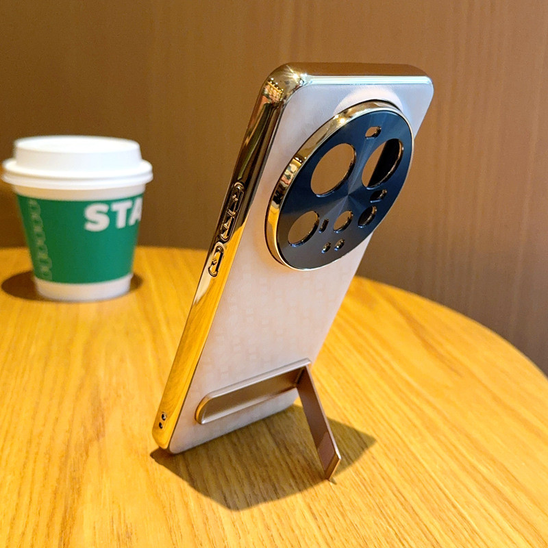 วงเล็บซ่อนH-รูปแบบหนังสําหรับXiaomi 15 Ultra 15S Pro MI 14 Ultra 13 12sUltra Electroplate Hard PCฝาค