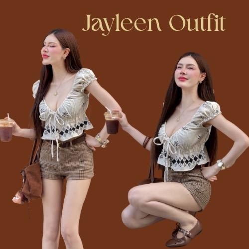 Jayleen outfit: Mori เสื้อแขนตุ๊กตางานผ้าลินิน งานปัก 045