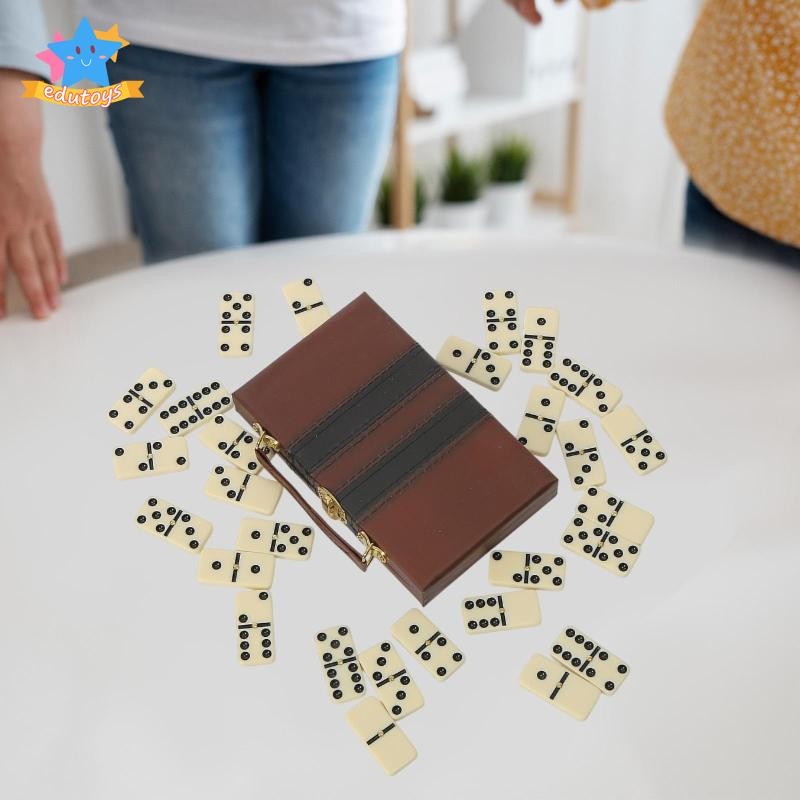 [ดารา] เกมกระดานเกม Double Six Dominos พร้อมเคสเก็บของเกมปริศนา Fun Party Favor 28 Dominoes สําหรับเ