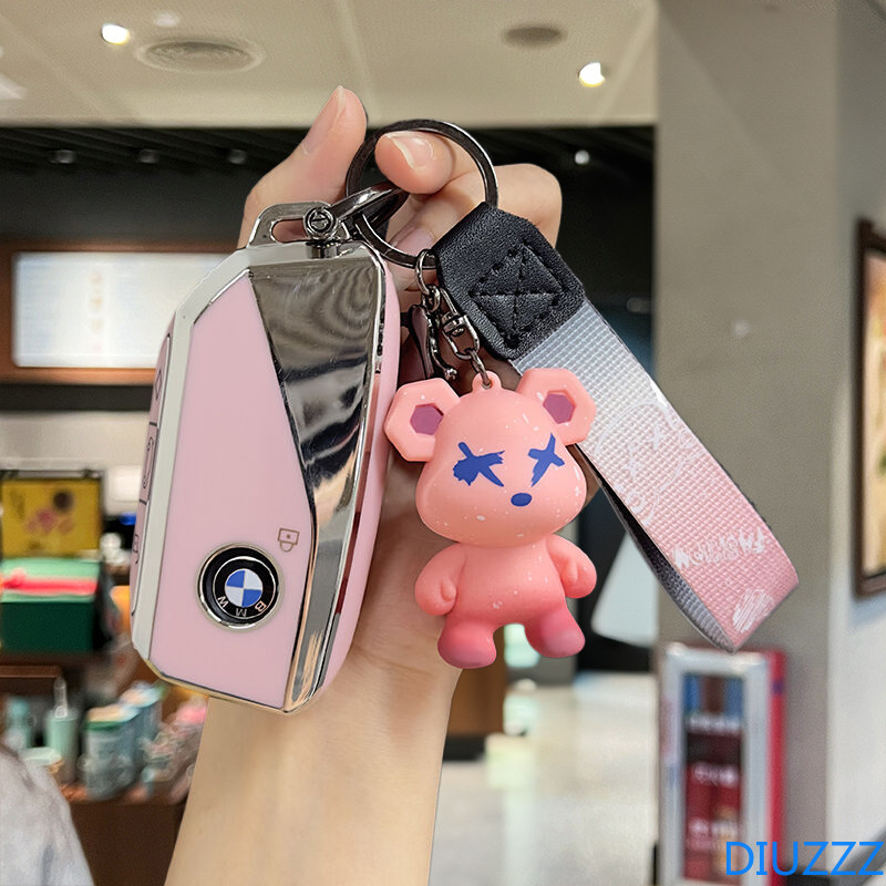 สีชมพู TPU ฝาครอบกุญแจรถสําหรับ BMW iX IM I5 M60 X5 X7 X6 iX i7 BMW i7 X7 G07 LCI iX I20 X1 U11 7 Se