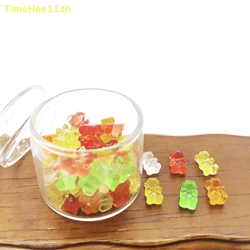 TimeHee 20 ชิ้นเรซิ่นหมีที่มีสีสันเครื่องประดับงานฝีมือ DIY ตุ๊กตาขนมตกแต่ง TH
