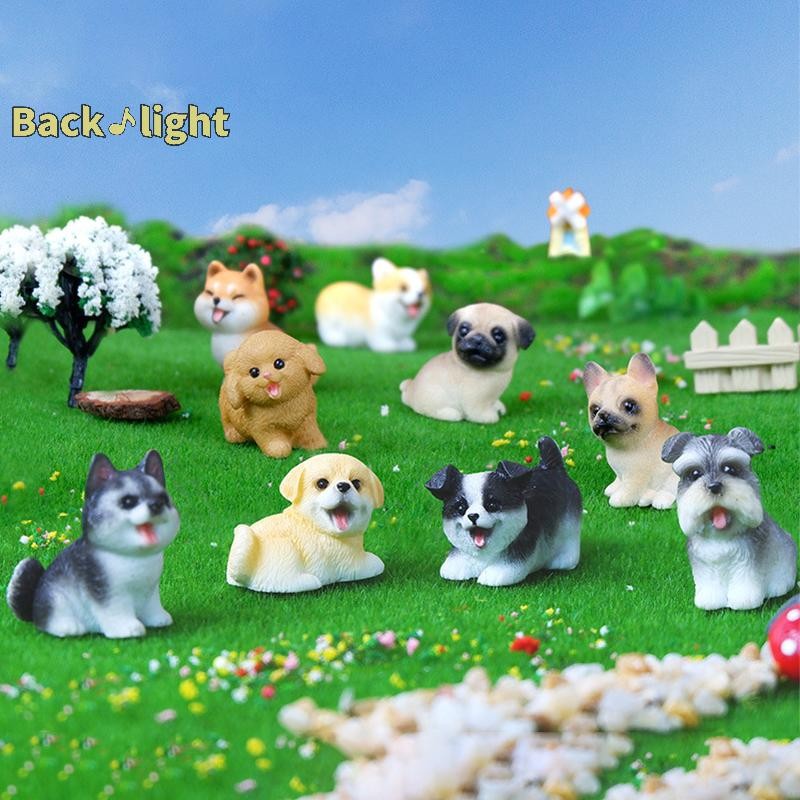 [Backlight] 1pc เรซิ่นหัตถกรรมขนาดเล็กรูป Tiny สําหรับ Microlandscape Fairy Garden Decor น่ารักสุนัขขนาดเล็ก Puppy สัตว์ตกแต่ง [ใหม่]