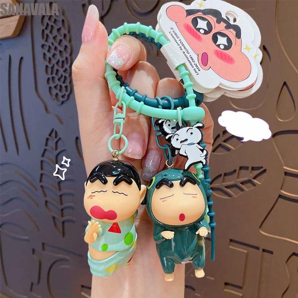 สว่าง เครยอนชินจังพวงกุญแจ,พีวีซีก้นกระเป๋าเป้สะพายหลังเสน่ห์,หวานสไตล์ญี่ปุ่นกระเป๋าจี้การ์ตูนอะนิเมะแหวนกุญแจเด็ก