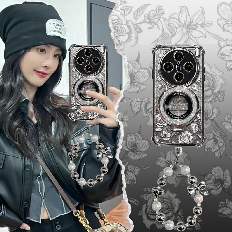 ปลอกสําหรับ Honor X9D X9B X9A X9C สมาร์ท X8B X8C X7B X7C X6C X6B X6A Luxury Glitter วงเล็บแม่เหล็กกันกระแทกนุ่มกรณีแฟชั่นสร้อยข้อมือ