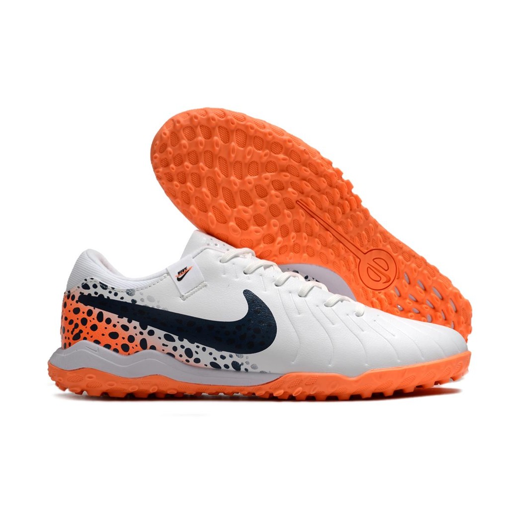 Nike Tiempo Legend 10 รองเท้าสตั๊ดฟุตบอลสีขาวสีส้ม