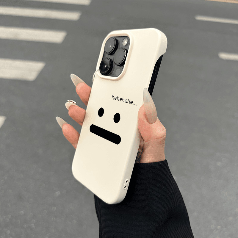 สําหรับ IPhone 16 15 14 13 12 11 Pro Max X XR XS Max 7 8 Plus การ์ตูนเรียบง่ายพร้อมการแสดงออกด้วยเสียงเคสโทรศัพท์คู่น่ารักปกอ่อน
