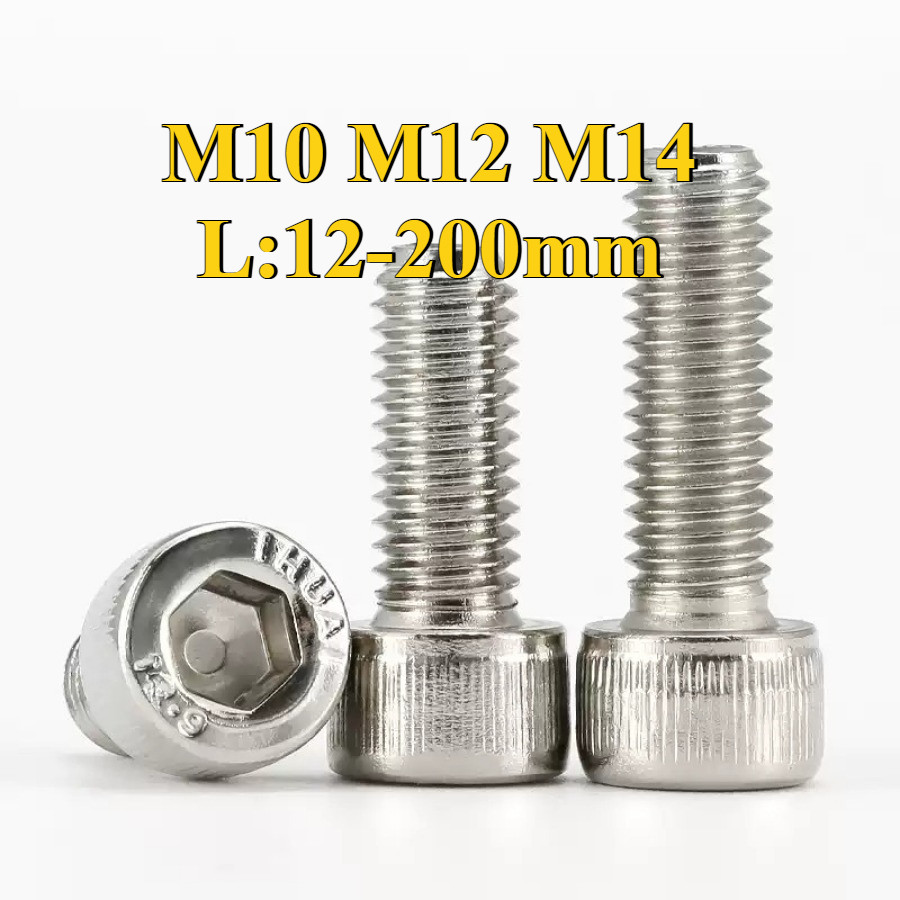 304 สแตนเลสสตีลหัวถ้วยซ็อกเก็ตหกเหลี่ยม Bolt M10/M12/M14 * L12-200mm [ZQ-DM]
