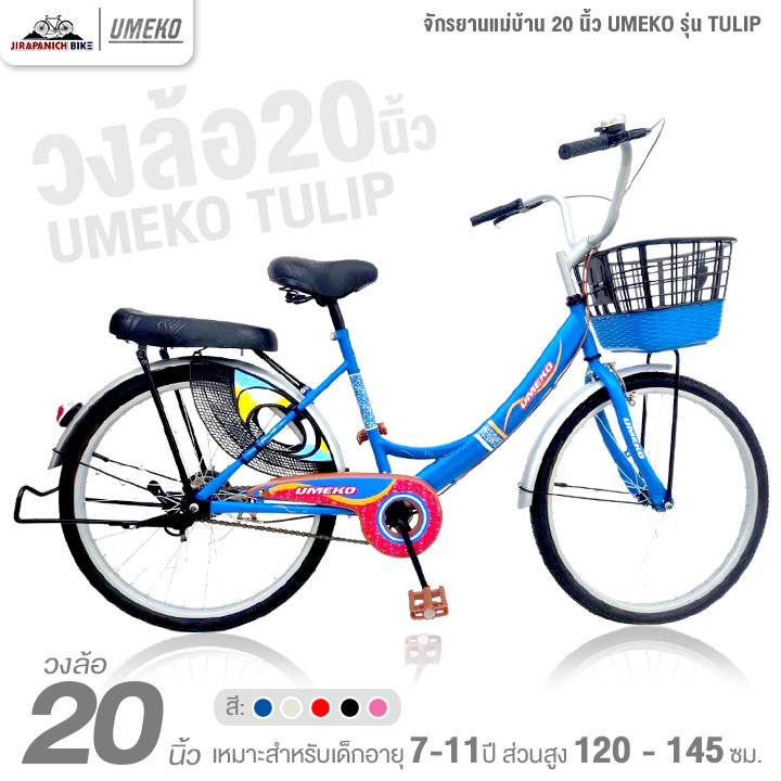 จักรยานแม่บ้าน 20 นิ้ว UMEKO รุ่น TULIP (เฟรมเหล็ก, ดรัมเบรกหลัง)