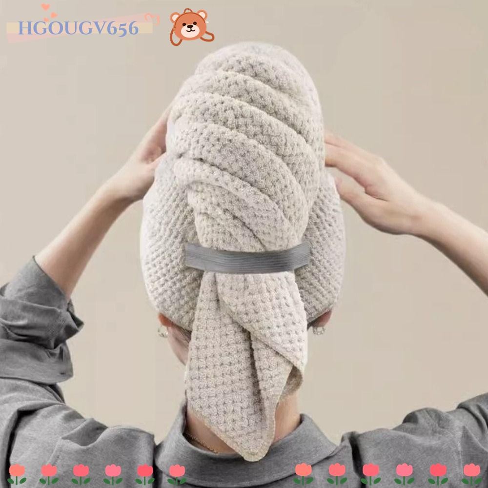 Hgougv656 หมวกผมแห้ง, ขนาดใหญ่สีทึบผ้าเช็ดตัวห่อ,พร้อมสายยืดหยุ่นไมโครไฟเบอร์ดูดซับน้ําแห้งเร็ว Turban Bath