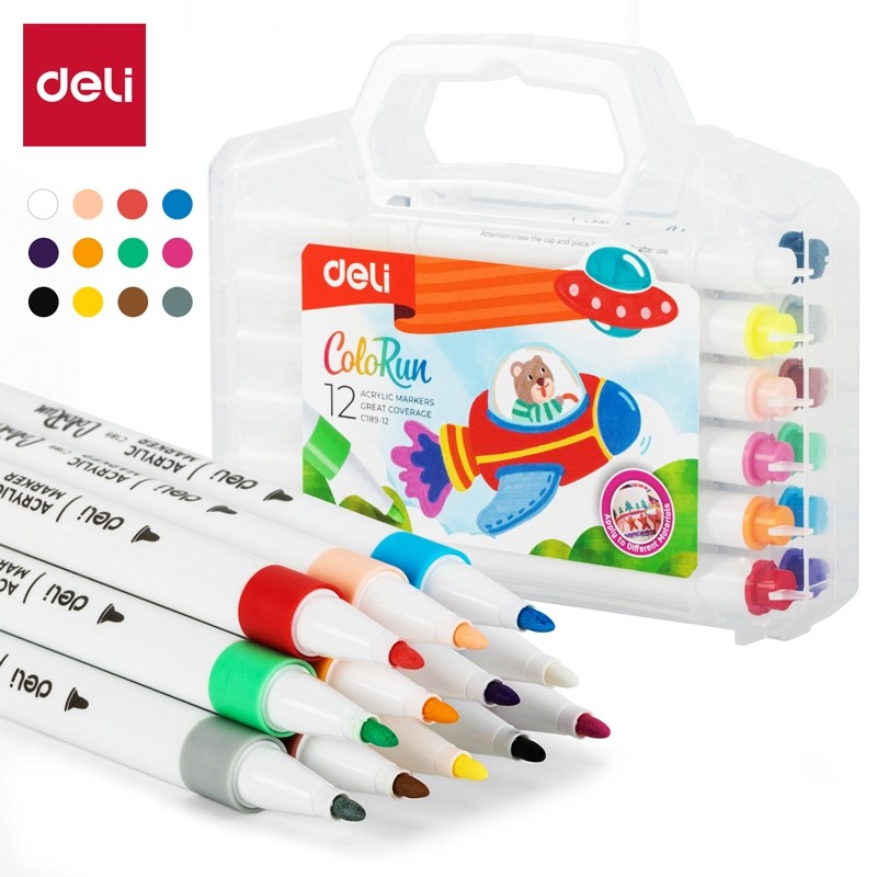 Deli Acrylic Marker / Deli EC189 Acrylic Marker 12 / 24 สี