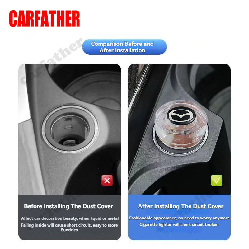 [📣ส่งไว มีCOD] Mazda/มาสด้า ฝาครอบปลั๊กที่จุดบุหรี่ในรถยนต์ กันฝุ่น ตัวปิดที่จุดบุหรี่ซิ่ง สำหรับ Mazda 2 3 5 6 323 626 RX8 RX7 MX3 MX5 CX9 CX7 CX5 CX8 CX30 Atenza Axela Speed