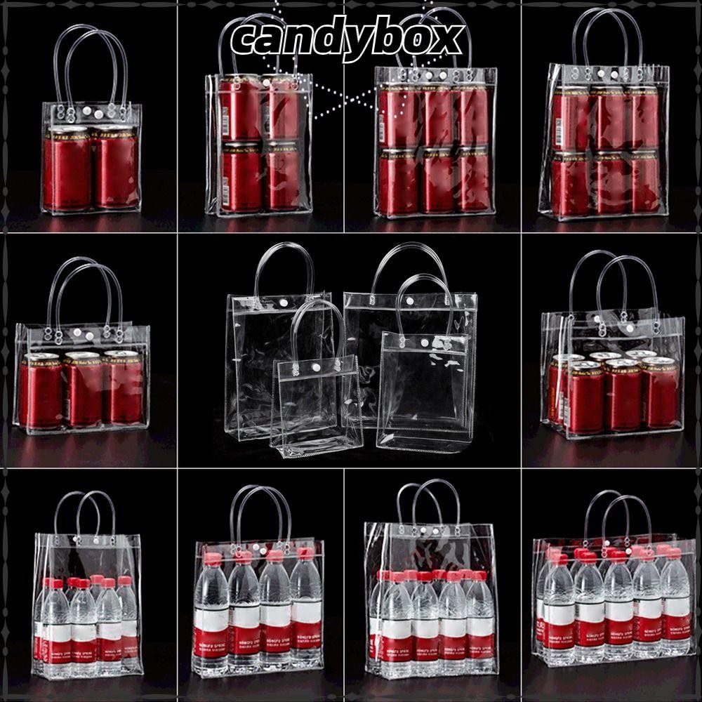 Candybox กระเป๋าถือ PVC, ถุงของขวัญความจุขนาดใหญ่พลาสติก, งานกระเป๋าเยลลี่ของขวัญใสอเนกประสงค์