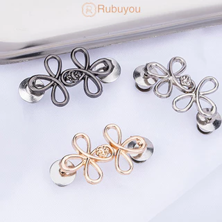 Rubuyou Hollow Four Leaf Clover เอวหัวเข็มขัด สําหรับกางเกงยีนส์กระโปรง DIY เสื้อผ้า สนาปเย็บฟรีไม่มีรอยต่อถอดออกได้-COD