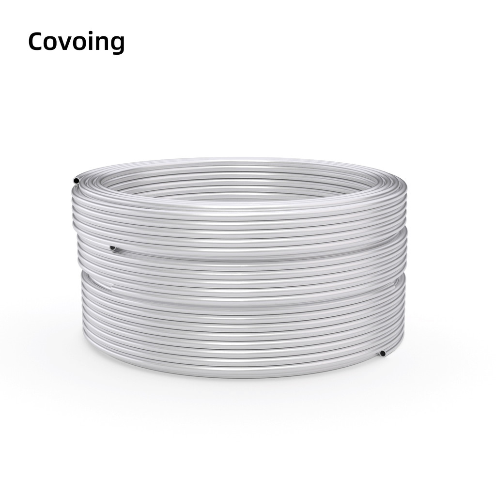 Covoing ท่ออลูมิเนียม 1060 แบบกลวง ท่อกลมไร้รอยต่อ ผนังหนา ผลิตจากอะลูมิเนียมบริสุทธิ์ เหมาะสำหรับระบบแอร์ ตู้เย็น และงานทำความเย็น ใช้เป็นท่อน้ำมันและท่อของไหล ขนาด 6mm และ 8mm