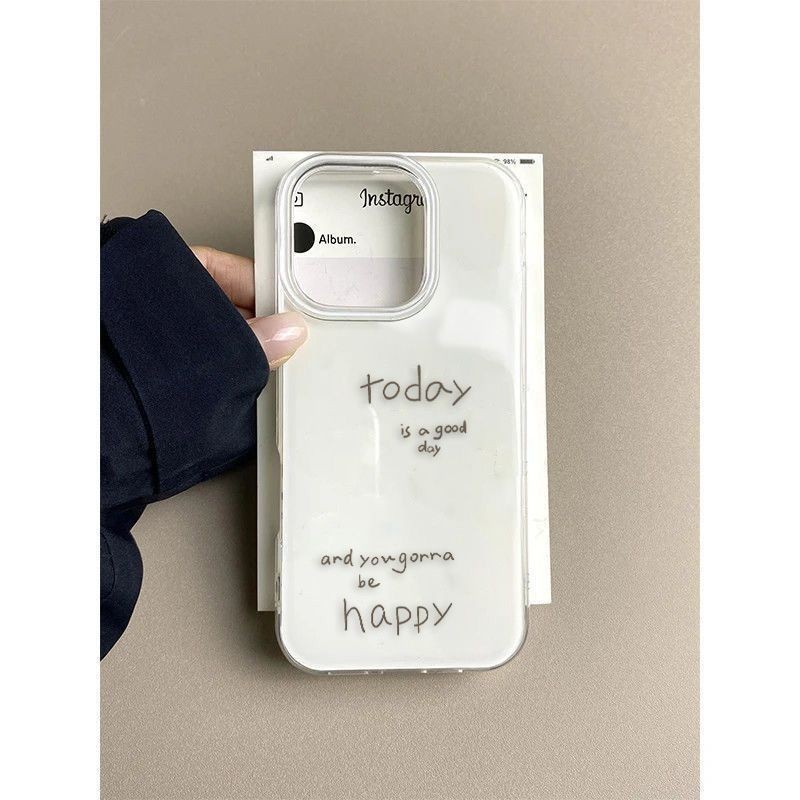 IMD Creative Small English เหมาะสําหรับ iPhone14/14/15 เคสโทรศัพท์ iPhone 16/15 อินเทรนด์ 11PRO เคสโทรศัพท์หลุมขนาดใหญ่