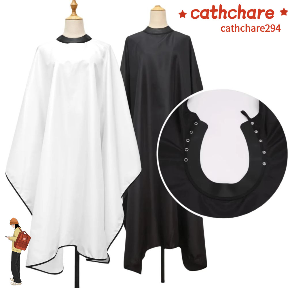 CATHCHARE294 ผ้าคลุมตัดผม, ผ้าตัดผมซิลิโคนคล้องคอกันน้ํา, เสื้อคลุมทําผมแบบซ่อนหัวเข็มขัด