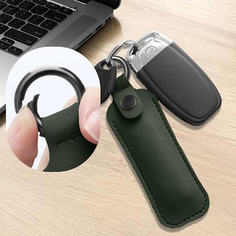 Springevenbliss หนัง U Disk กระเป๋า Key Ring Holder USB แฟลชไดรฟ์กระเป๋าเก็บ Pendrive ฝาครอบป้องกัน Memory Stick Case Springevenbliss