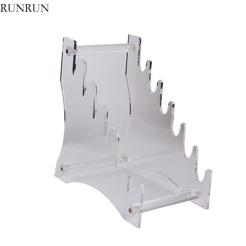 Knives Display Stand Acrylic Transparent 6 Slots  Display Rack Holder Shelf