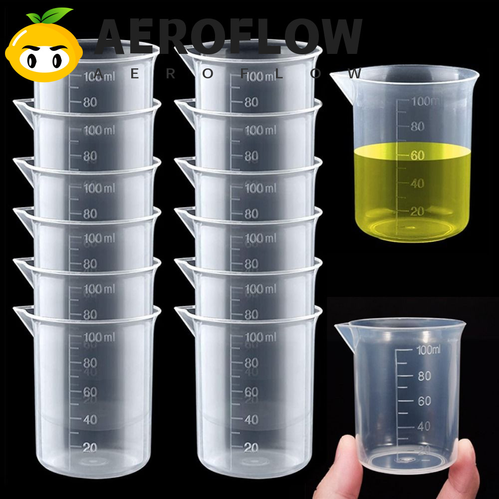 AEROFLOW สําเร็จการศึกษากระบอกแบบพกพานํากลับมาใช้ใหม่สําหรับการทดสอบในห้องปฏิบัติการในครัวพร้อมถ้วยผสมพลาสติกใสขนาด