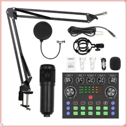 ไมค์อัดเสียง ไมค์ คอนเดนเซอร์  Pro Condenser Microphone BM800 พร้อม ขาตั้งไมค์โครโฟน และอุปกรณ์เสริม