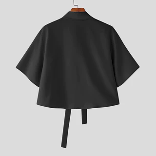 เสื้อเชิ้ตลำลองผูกเน็คไทยลวดลายดอกไม้สำหรับผู้ชาย