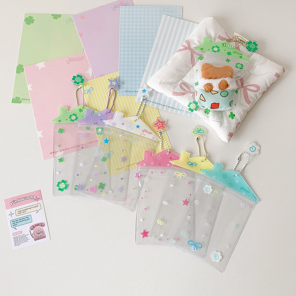 บ้านน้อยน่ารักกระเป๋าตุ๊กตาใสนักเรียนออกนอกบ้านป้องกันฝุ่นเดินกระเป๋าเด็กจี้ผู้ถือบัตรกระเป๋าใส่เหรียญ