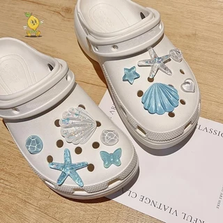 [mozh] 1 ชุด DIY Clogs รองเท้าแตะสวนรองเท้าตกแต่งปลาดาวน่ารักเรซิ่นรองเท้า Charms อุปกรณ์เสริม Buckles Pins หญิงผู้หญิงของขวัญ [TH]