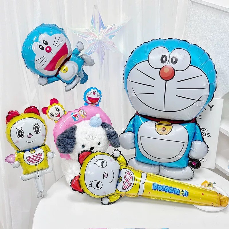 การ์ตูน Ding Dong Cat ลูกโป่งฟิล์มอลูมิเนียมโดราเอมอน ตกแต่งวันเกิด จัดปาร์ตี้