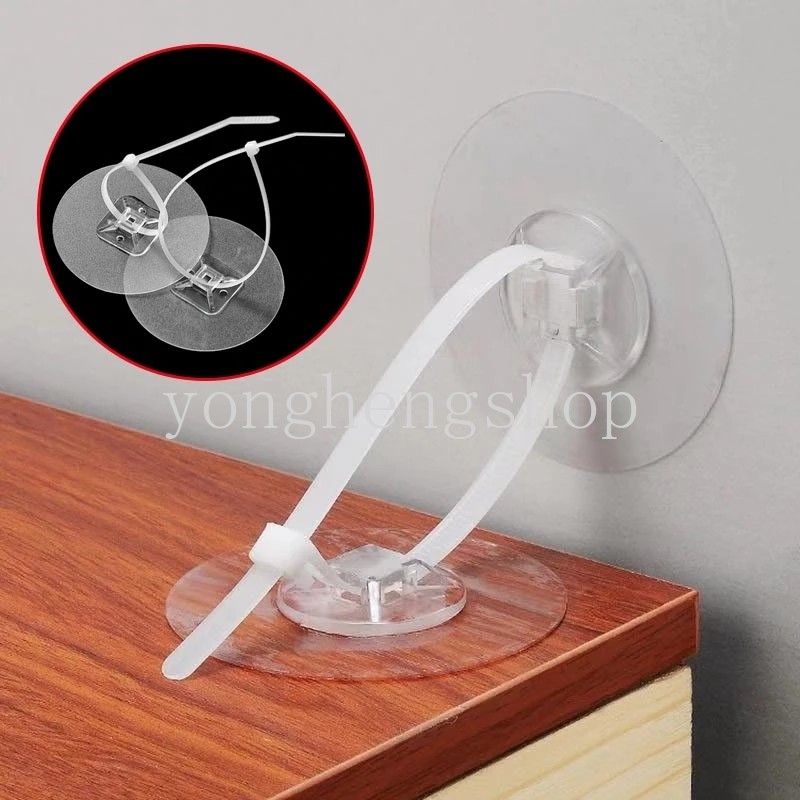 2 ชิ้น/เซ็ต Self-กาวตู้สินค้าชั้นวาง Anti-Falling Hook Wall Tie Line ผู้ถือหัวเข็มขัดคงที่ Patch Retainer เด็กป้องกันเฟอร์นิเจอร์ Anti Tipping เครื่องมือ