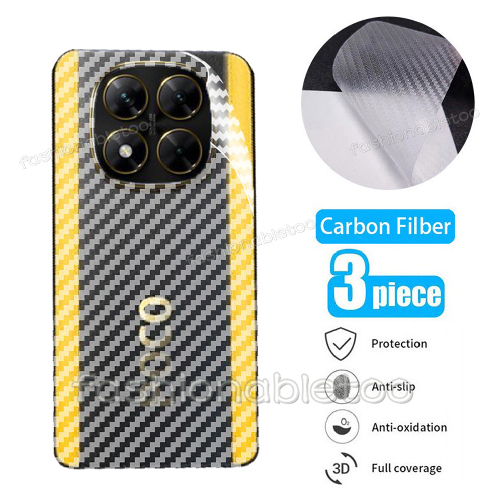 ฟิล์มคาร์บอนไฟเบอร์ด้านหลังสําหรับ Xiaomi Poco X7 pro PocoPhone X7pro PocoX7 pro PocoX7pro ปกหลังฟิล์มนุ่มโปร่งใสคลุมทั้งหมดสติกเกอร์ป้องกันหน้าจอ