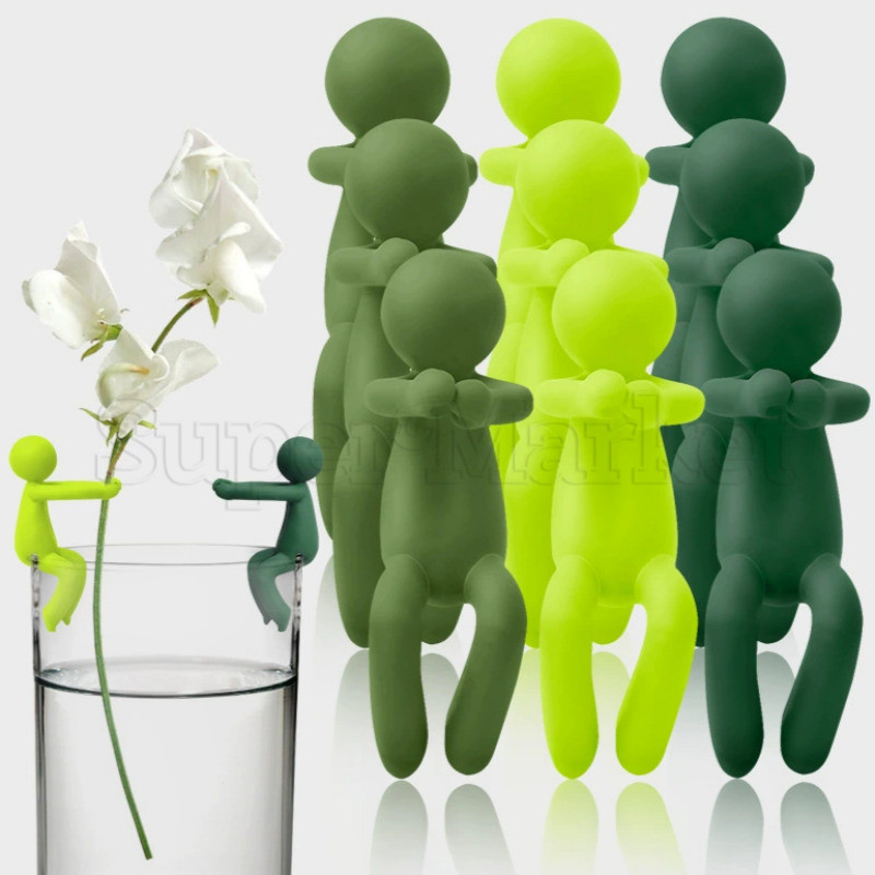 Little Man Shaped Plants Rack - ขาตั้งก้านพืช Hydroponic - Flower Stalk Fixing Bracket - ที่วางสาขาดอกไม้ - ที่วางแก้วด้านบนตกแต่งรองรับ - ชั้นวางหนังสือโต๊ะเครื่องประดับ