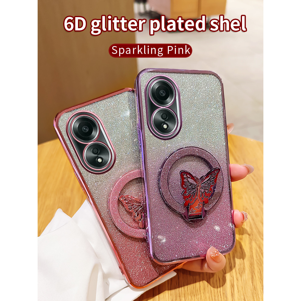 ชุบซิลิโคนอ่อนนุ่มเคสโทรศัพท์สําหรับOppo A60 A72 A73 A58 A58x A59 A59s 4G 5G Glitter Ultra Thinผู้ถื