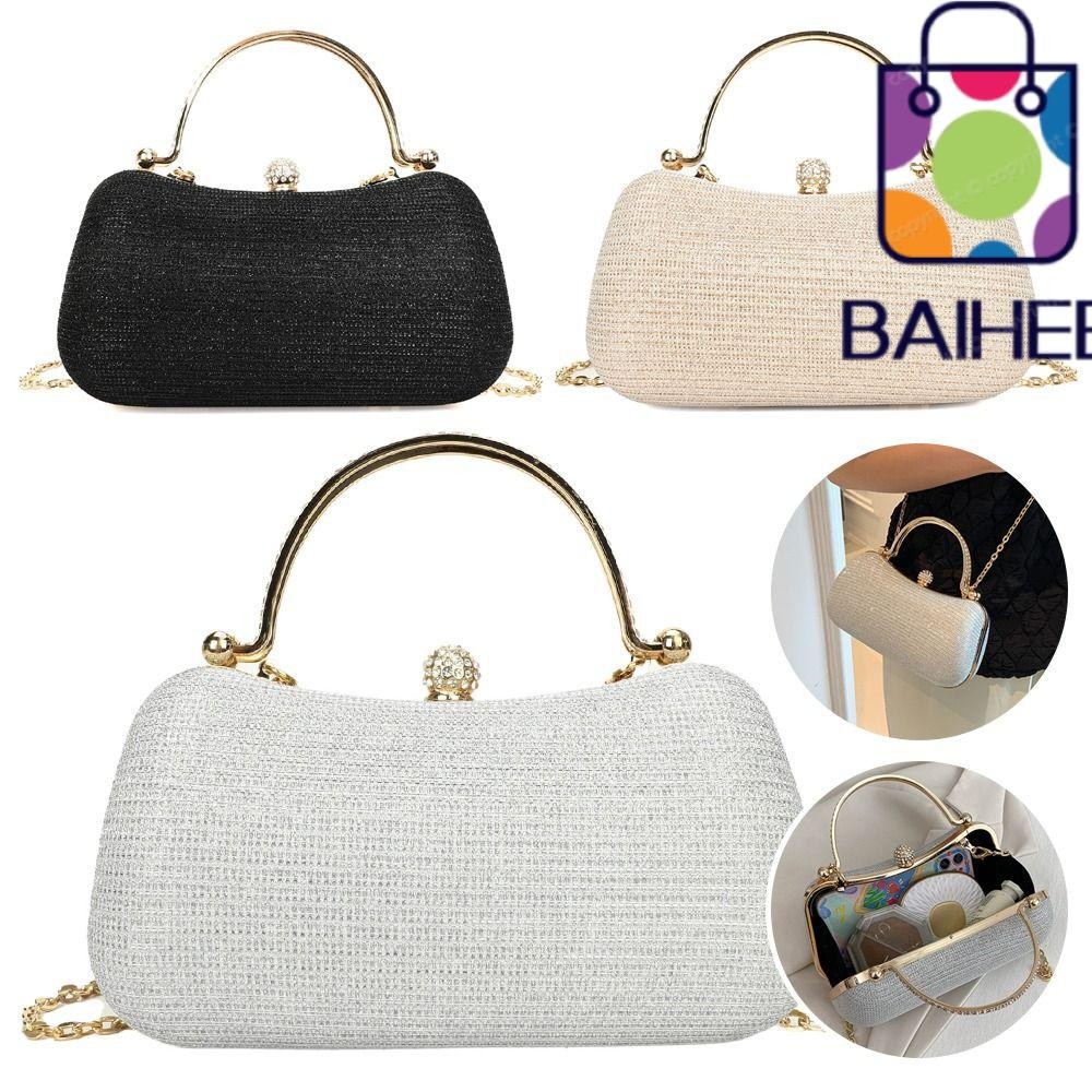 【สต็อกพร้อม❤】_Baihee[กระเป๋าสะพายอเนกประสงค์แบรนด์ ตกแต่งพลอยเทียมสวยงาม สายสะพายโซ่ เหมาะสำหรับโอกาสทางการ สำหรับงานปาร์ตี้และงานแต่งงาน]
