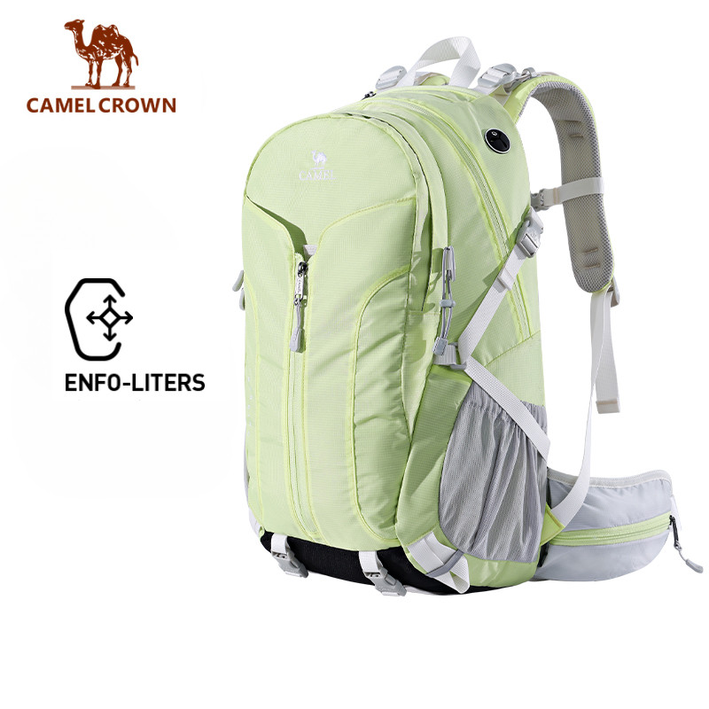 CAMEL CROWN 35L กระเป๋าปีนเขาน้ําหนักเบากันน้ําแบบมืออาชีพกลางแจ้ง, กระเป๋าเป้สะพายหลังเดินป่า