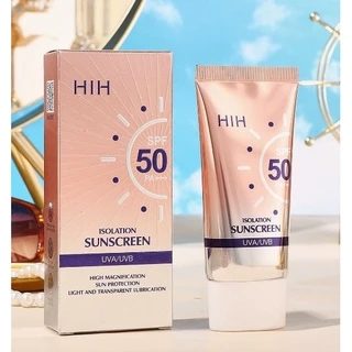 HIH กันแดดผิวหน้า หลอดชมพู คุมมัน กันน้ำ กันเหงื่อ สำหรับคนผิวแพ้ง่าย SPF50+PA+++