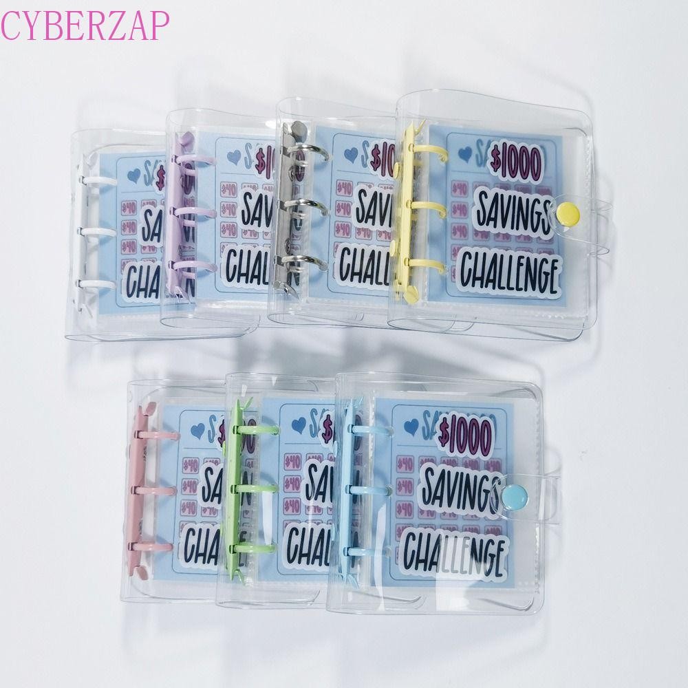 หนังสือ ท้าทายออมเงิน CYBERZAP, Mini Cash Enlight Binder, ใช้งานง่าย PVC Tear Resistance Waterproof Envelope Saving Challenge Kids