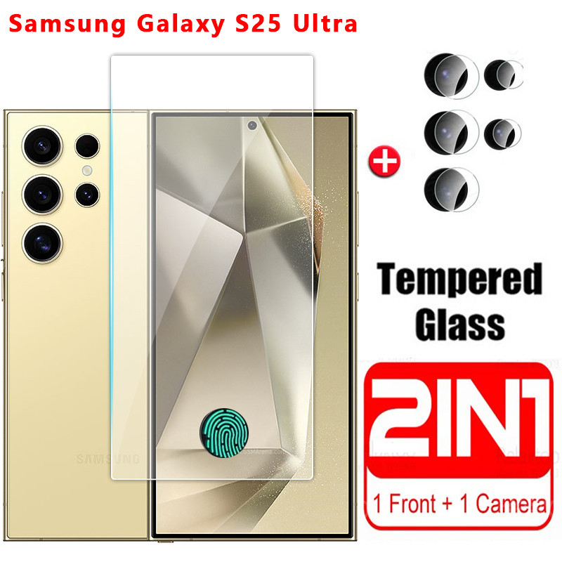 SAMSUNG สําหรับSamsung S26 S25 Ultra S25 Plus S25Edge S25FE 5G 2025 ป้องกันหน้าจอคลุมทั้งหมดป้องกันกระจกนิรภัยสําหรับS26Ultra S25Ultra S25Plus S25 + S25 EDGEด้านหน้าฟิล์มเลนส์กล้อง