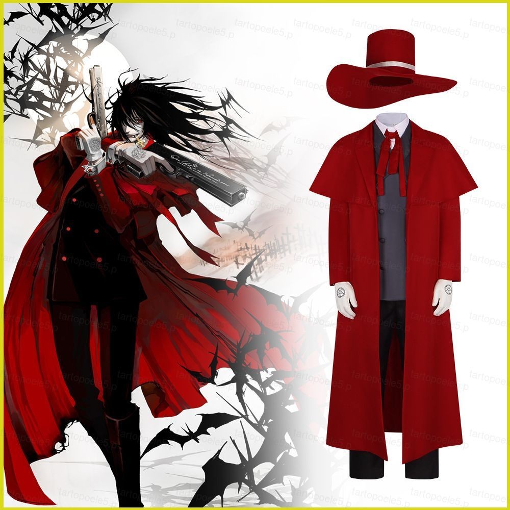 เสื้อคลุมหมวก Alucard Hellsing สำหรับคอสเพลย์