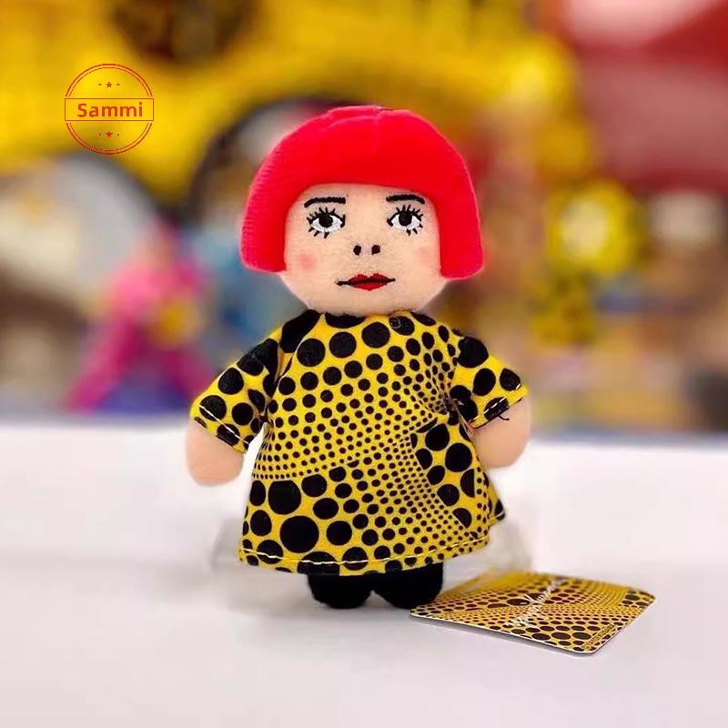 Sammi 15 ซม.ใหม่ YAYOI KUSAMA YAYOI KUSAMA Humanoid Polka Dot ตุ๊กตาของเล่นพวงกุญแจจี้กระเป๋าจี้ของเล่นสําหรับของขวัญเด็ก TH