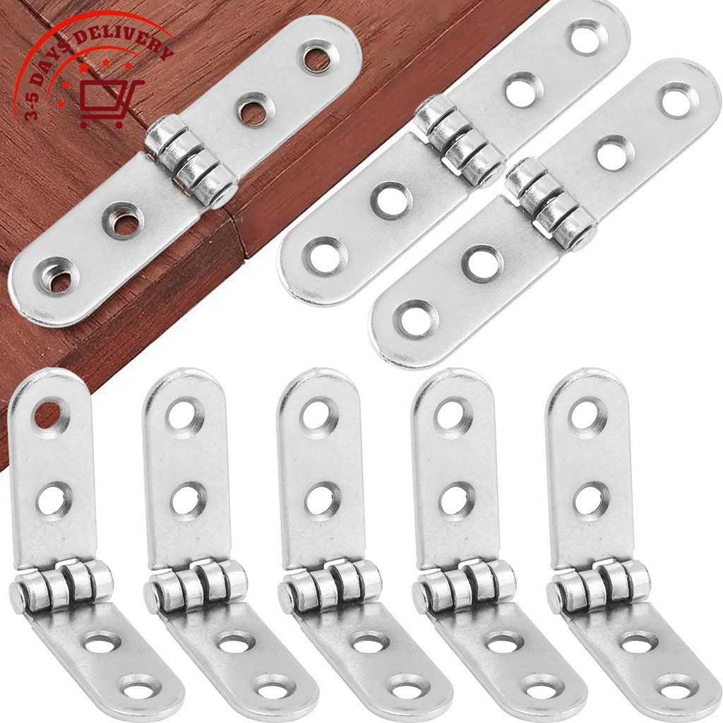 [จัดส่ง 3-5 วัน]บานพับพับสําหรับงานหนัก180องศาการออกแบบเงียบบานพับประตูตู้เหล็กที่มี4รูยึดกันสนิมสําหรับติดตั้งโต๊ะ/ลิ้นชัก/โต๊ะ (2/4/6/8/10ชิ้น)