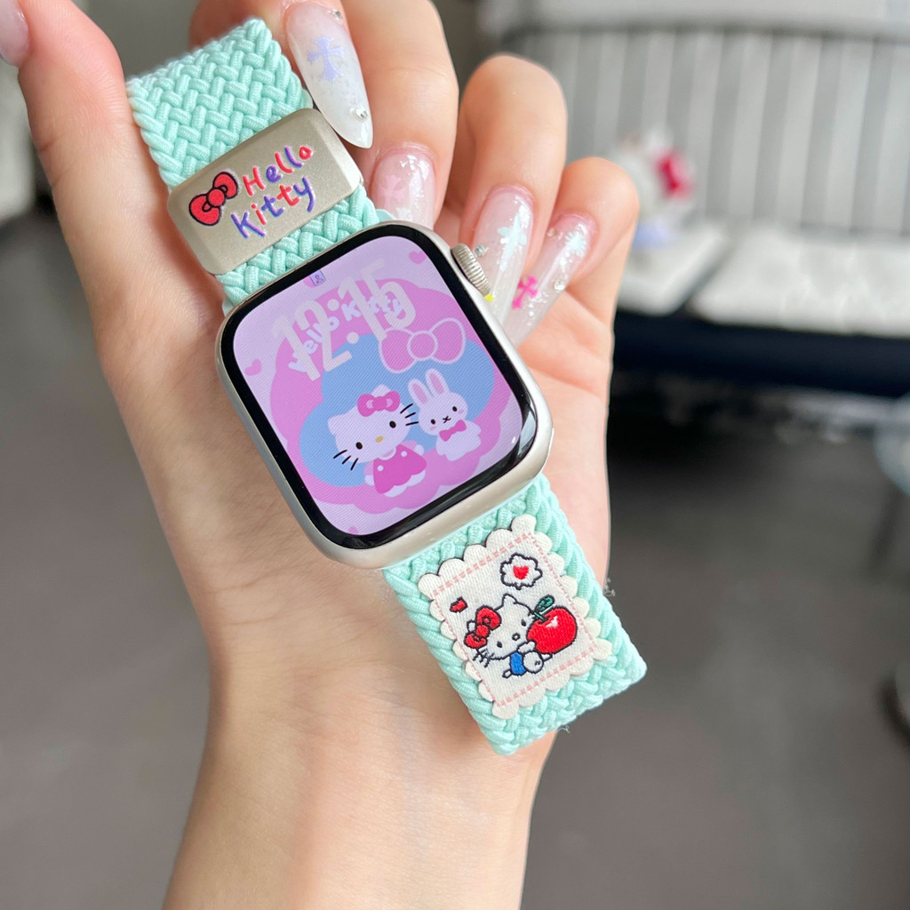สายไนลอนแม่เหล็กลายการ์ตูน สำหรับ Apple Watch Strap Series 11 10 Ultra 2 9 8 7 6 5 SE 4 3 สายนาฬิกา Band iWatch 49 46 45 44 42 41 40 38mm ราคา ถูกที่สุด ดีลบีเคเค แกลเลอรีภาพที่ 6