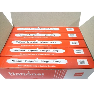 Veto / NationaI หลอดฮาโลเจนแบบยาว 254 มม. 220V แสงเหลือง 3000K กำลังไฟ 500W 1000W 1500W สำหรับโคมฮาโลเจน จำหน่าย 1 ดวง