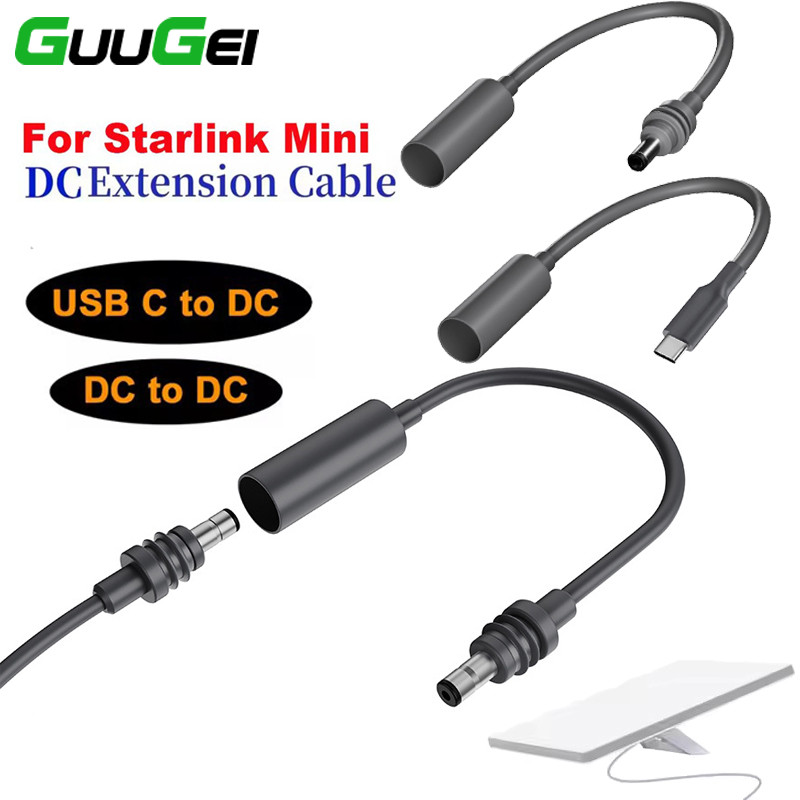 Guugei Starlink Mini Type C ถึง DC Adapter Cable DC to DC Extension Cable DC Extension สายไฟ