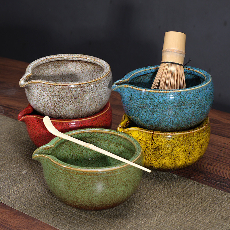 [ชุดน้ําชาพรีเมี่ยม] ชามมัทฉะญี่ปุ่นมัทฉะราชวงศ์เพลงเครื่องมือชาชามชาเซรามิกถ้วยชาผสมแปรงมัทฉะชุดเขย