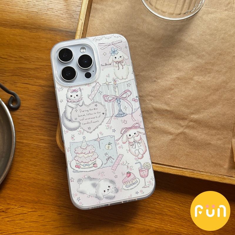 น่ารักเค้ก Bowknot Cat Bunny สุนัขโทรศัพท์มือถือสําหรับ iPhone 16 15 Plus 14 13 12 Pro Max 11 11Promax Anti-scratch IMD โทรศัพท์มือถือปกหลัง Shell ราคา ถูกที่สุด ดีลบีเคเค แกลเลอรีภาพที่ 6