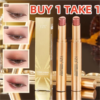 【ซื้อ 1 แถม 1】YZS ดินสออายแชโดว์ อายแชโดว์สามสี ไม่หลุดง่าย ประกายมุกและละเอียดอ่อน กันน้ํา ติดทนนาน อายแชโดว์ แบบแท่ง