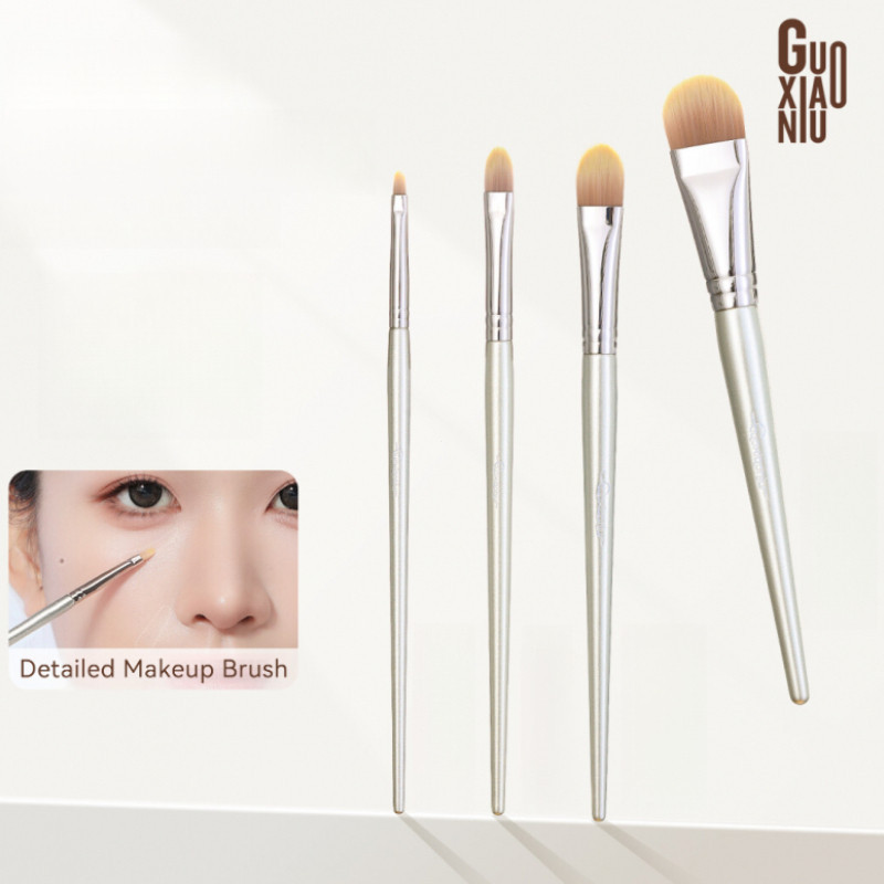 GUOXIAONIU คอนซีลเลอร์แปรงหัวแบนรายละเอียดแปรงวงกลมสีเข้มแปรงแต่งหน้าครอบคลุมข้อบกพร่อง