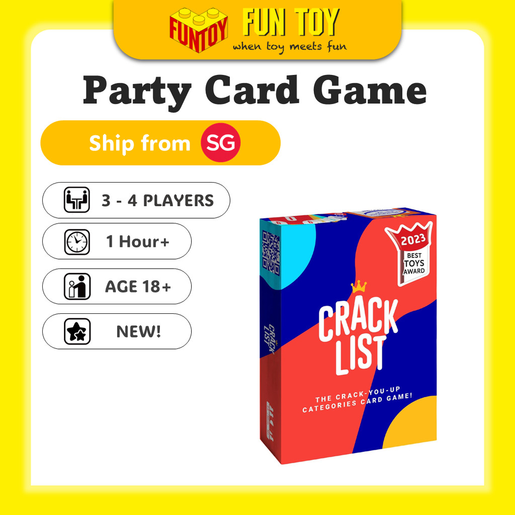 (FunToy SG) Crack List - The Crack-You-Up Categories Card Game 2 - การ์ดเกม 8+ ผู้เล่นอายุ 10+