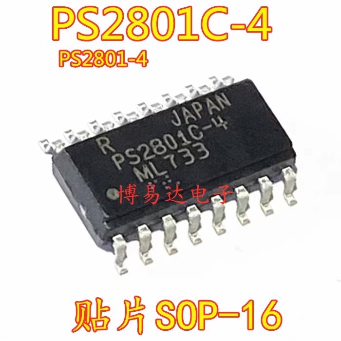 [5 ชิ้น] ยี่ห้อใหม่ PS2801 PS2801-4 Patch SOP-16 Optocoupler PS2801C-4 Optocoupler